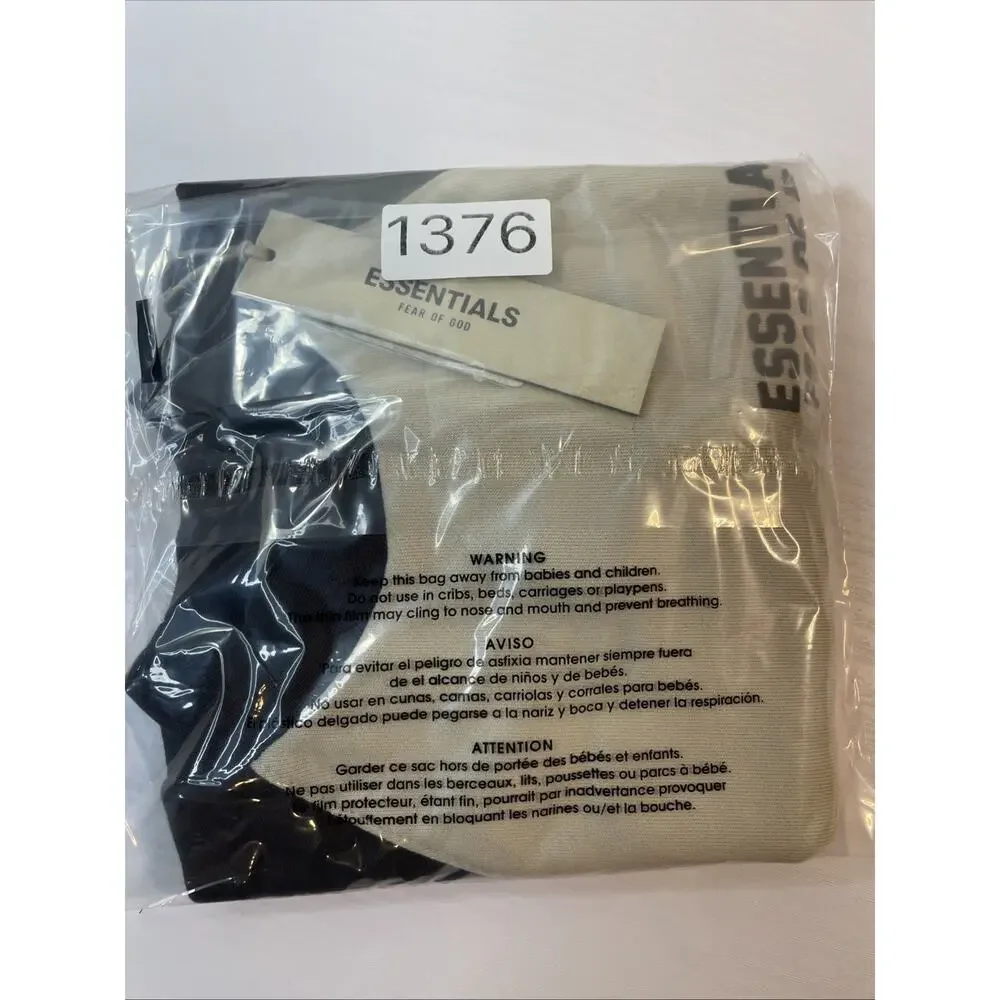 Fear of God Essentials Kids Short Sleeve Sweatshirt Two Tone Wheat Black XXS NWT